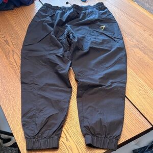 Gymshark Black Windbreaker Joggers with Neon Logo